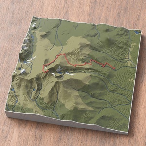 Carte 3D du sentier Longs Peak | Parc national des Montagnes Rocheuses | Colorado États-Unis | Carte des sentiers de randonnée | Cadeau pour les randonneurs | Commémorez votre aventure