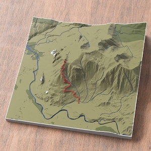 Carte 3D du sentier du Mont Si | Cascade Mountains North Bend Washington États-Unis | Cadeau pour les amateurs de plein air | Carte des sentiers Art déco | Commémorez votre aventure