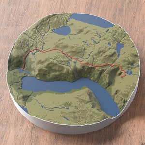 Trolltunga 3D Karte | Wanderkarte Kunst | Ullensvang Westland Grafschaft Norwegen | Backpacking Travel Souvenir | Europäische Wander-Wanderkarte-Dekor
