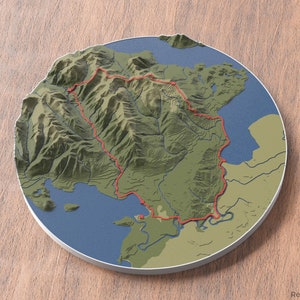 Carte 3D de Kepler Track | Art mural carte des sentiers de randonnée | Grande randonnée du parc national de Fiordland en Nouvelle-Zélande | Souvenir de voyage sac à dos
