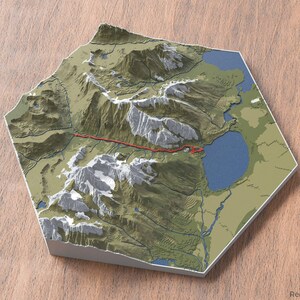 Cascade Canyon Spur 3D Karte | Grand Teton Nationalpark USA | Topographisches Gebirgsmodell | Wandern Abenteuer Dekor | Geschenk für Outdoor-Begeisterte