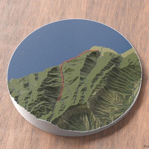 Hanakapiai Falls Road 3D Karte | Na Pali Küste Kauai Hawaii | Wanderkarte Wandbild | Am Strand zu Fuß Dekor | Feiern Sie Ihre Reise