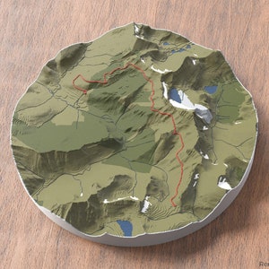 Carte 3D du sentier Highline | Art mural de sentier de randonnée topographique | Parc national des Glaciers, Montana, États-Unis d'Amérique | cadeau pour les amateurs de plein air | Souvenir de vagabondage