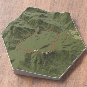 Mapa 3D do Old Rag Mountain Loop | Arte de parede de trilha de caminhada topográfica | Parque Nacional de Shenandoah Virginia EUA | Impressão de paisagem cênica Decoração de casa