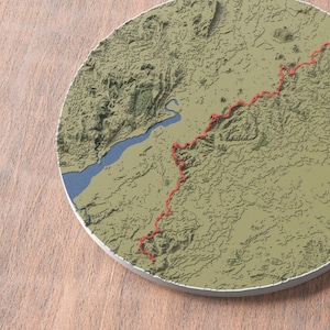Cotswold Way 3D-Karte | England National Spuren | Chipping Campden zu Bad | Rustikale Wanderkarte Wandkunst | Erlebe Deine Reise
