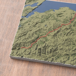 Art mural carte 3D Speyside Way | Les grands sentiers d'Écosse | Art du sentier de randonnée | Cadeau pour les voyageurs et les explorateurs | Célébrez votre aventure