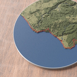 Carte 3D Great Ocean Walk | Décoration murale randonnée côtière australienne | Great Ocean Road, Victoria | douze apôtres | Décoration de sentier de plage topographique