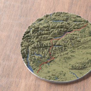 Art mural carte 3D Rob Roy Way | Les grands sentiers d'Écosse | Paysage pittoresque | Cadeau pour les randonneurs et les amateurs de plein air | Célébrez votre aventure