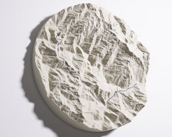 Inca Trail Map, 3D Printed Topographic Map, Travel Souvenir Gift for Hikers or Outdoor Lovers, Minimalist Wall Art Print for Living Room