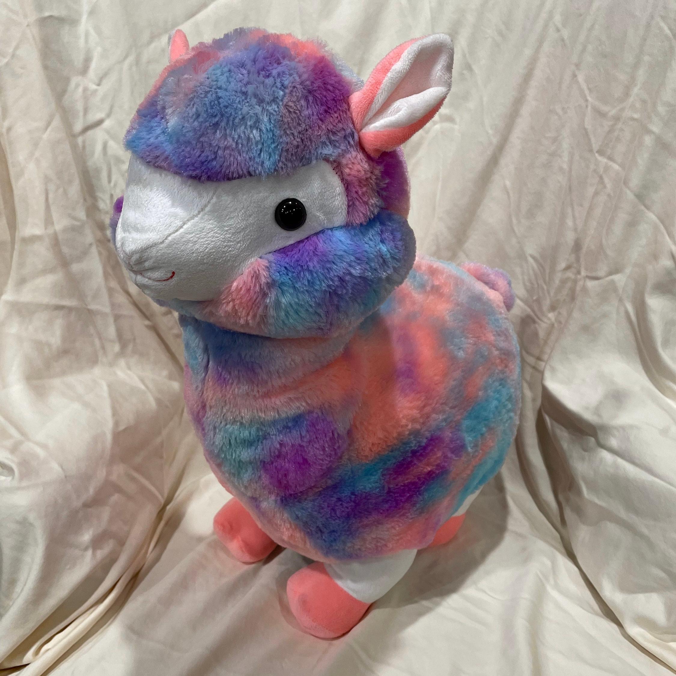 JUSTICE Llama alpaca Cotton Candy tie Dye Plush JUMBO Etsy