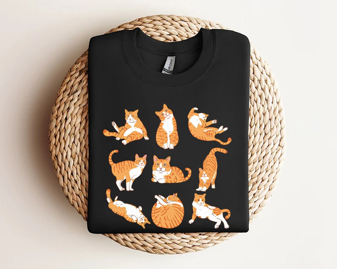 Cute Orange Cat Hoodie, Orange Cat Shirt,orange Cat Mom Sweatshirt ...