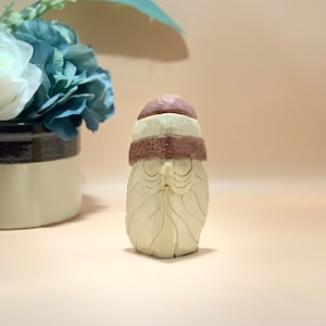 Hand Carved Basswood Gnome: Latvian Flag Colors
