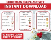 Christmas Recipe Cards: Montessori Materials, Sensory Bin, Preschool Printables, Homeschool Learning, Math Activity, Sensory Bin Recipe Card