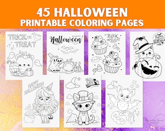 Halloween Kleurplaten Voor Kinderen Peuters Kleuters | Griezelig leuk kleurboek | Eenvoudige afdrukbare Halloween-activiteiten in de klas