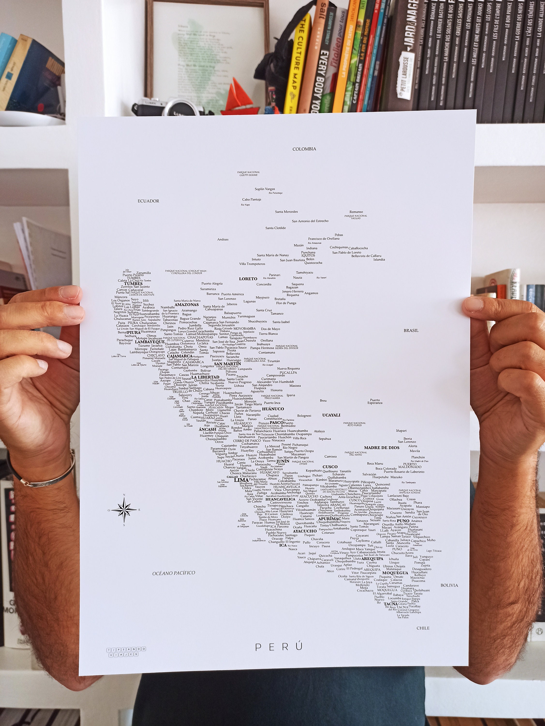 Peru Map Poster Print, Peruvian Art, Peru Minimalist Map, Peru Artwork ...