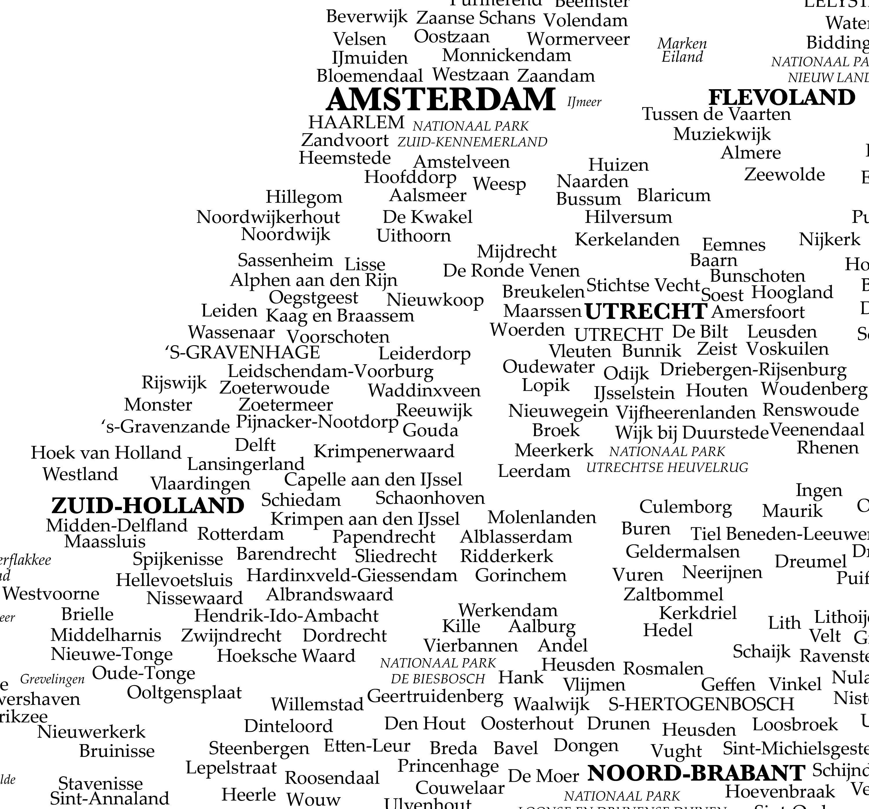 Netherlands Map, Countries Map Prints, Netherlands Typography Printable