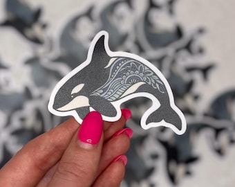 Orca sticker | Nature and wildlife, killer whale decal for laptops, water bottles, and journals