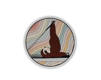 Pilates sloth, Motivational sticker, Pilates sticker for laptops, water bottles, notebooks, Waterproof vinyl decal