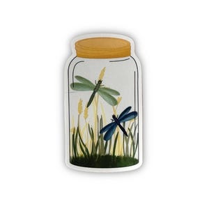 Dragonflies, Nature sticker, Wildlife sticker for laptops, water bottles, notebooks, Waterproof vinyl decal