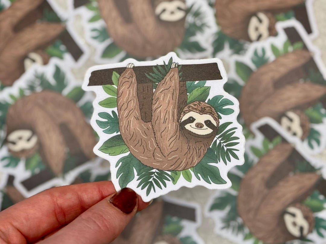 Sloth Sticker | Nature and Wildlife Decal for Laptops, Water Bottles ...