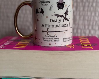 Bücherliebe Affirmation Tasse, Fantasy Zitat, motivierendes Geschenk