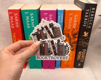 Booktrovert, bookish sticker, Book sticker for laptops, water bottles, notebooks, Waterproof vinyl decal