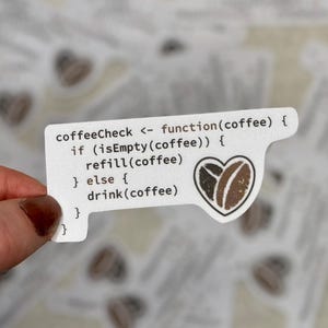 Adesivo con funzione di controllo del caffè / Adesivo umoristico sulla programmazione / Regalo per programmatore / Adesivo per laptop di informatica