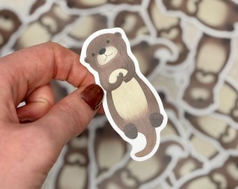 Sea otter sticker | Nature and wildlife decal for laptops, water bottles, and notebooks