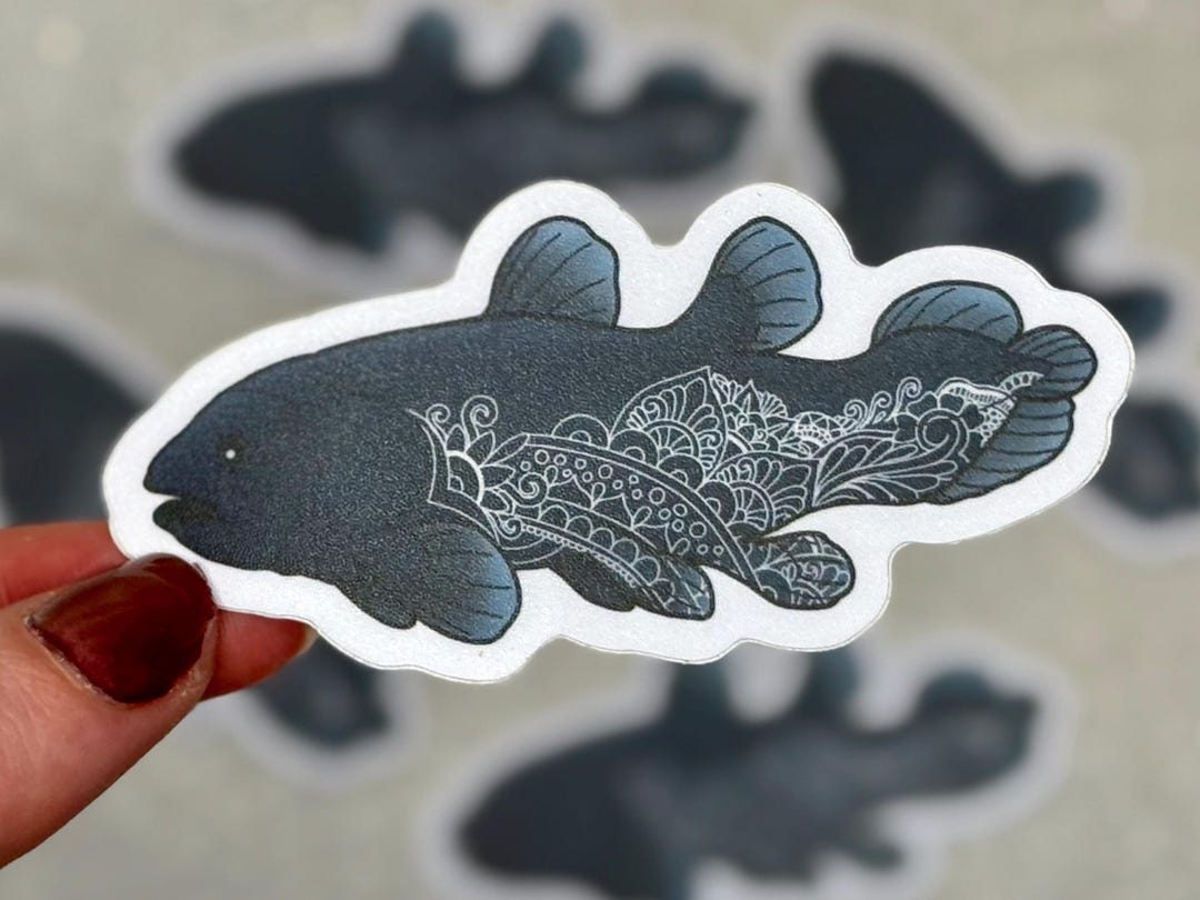 Coelacanth Sticker Nature And Wildlife Fish Mandala Decal For coelacanth-sticker-nature-and-wildlife-fish-mandala-decal-for