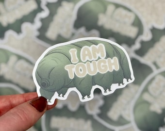 Ich bin robust - Bärtierchen Sticker | Wissenschaft und Motivation, Affirmation Aufkleber für Laptops, Wasserflaschen und Notizbücher