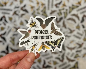 Protect Pollinators Sticker | Conservation Sticker | Nature Lover Gift | Wildlife Laptop Decal