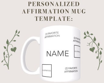 Morning motivation mug: Customized affirmation mug with a personal touch, Personalized mug, Motivational quote mug, Customized special gift