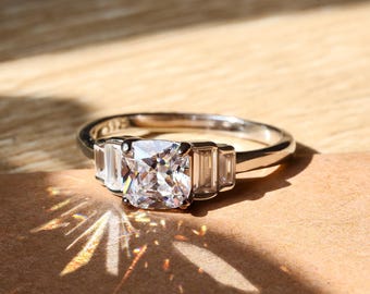 Oval CZ Solitaire Ring: Sterling Silver Promise Ring