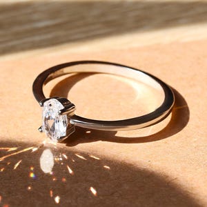 Ovaler Verlobungsring Verlobungsring Silberring Reisering Hochzeitsring Simulierter Diamantring Solitärring Geschenk für sie