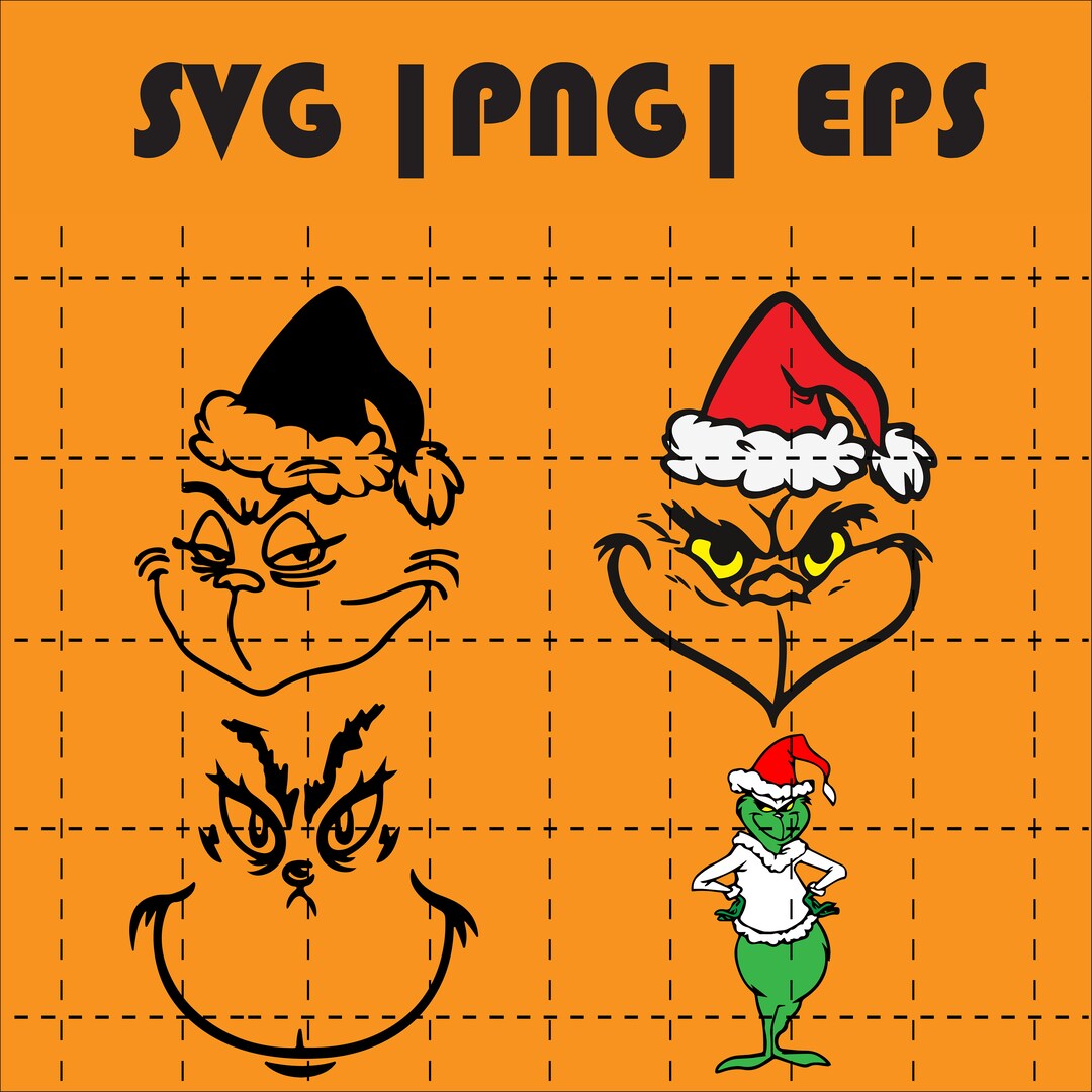 Grinch Face Svg Grinch Hand Grinch SVG Bundle Grinch Etsy Australia