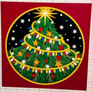 Christmas Tree with Lights Shadow Box