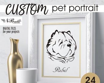 Custom pet portrait - Digital file - ai, eps, pdf, svg, png, jpg (ZIP-archive) - Instant Digital Download - Cricut, cute animals svg