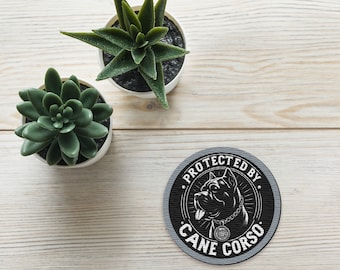 Protected by Cane Corso Embroidered patches