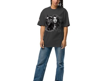 Cane Corso Mom Oversized Faded Cotton Tee, Vintage Boxy Fit Shirt