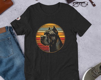 Vintage Sun Cane Corso Unisex Cotton Tee, Italian Mastiff Owner Shirt