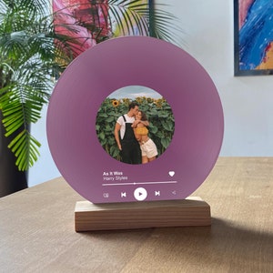 Personalized Vinyl Record with Photo - Acrylic Song Plaque - Anniversary Gift for Friends - Birthday Gift for Her Him - Christmas Gifts