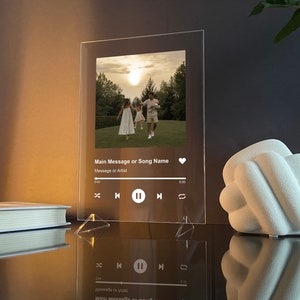 Placa de música personalizada, regalo de Navidad de boda, regalo de primer aniversario, regalo de cumpleaños, portada de álbum personalizado, regalos de Navidad, regalo de pareja