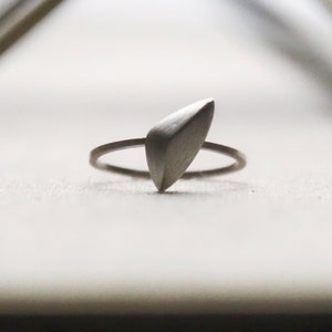 Size N Handmade Sterling Silver Ring Irregular Pyramid Ring Unique Ring For Women or Men Statement Rings Stacking Ring Slanting Pyramid Ring