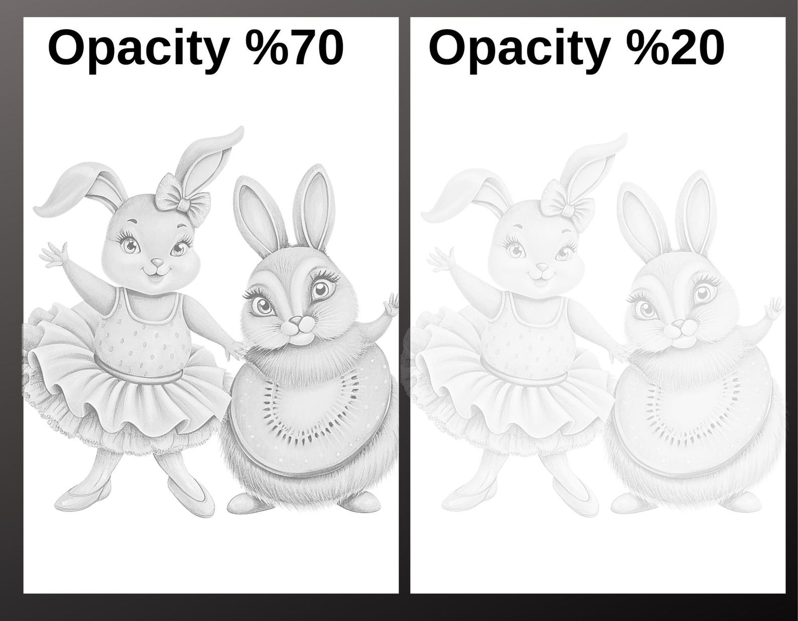 30 Rabbit Ballerina Animals Coloring Pages for Adults Teens & Kids 30 ...