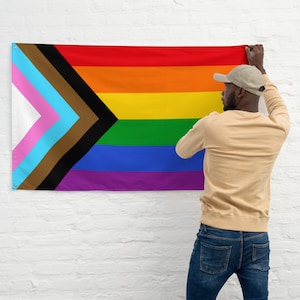 Progress Pride Flag | Pride Gift For Pride Month | Support LGBTQ Friendly