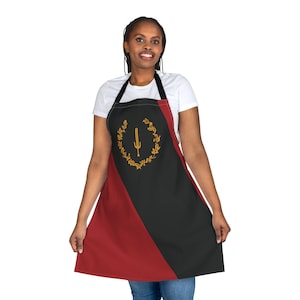 Black American Heritage Flag Apron for Black History Month Cooking Apparel, African American Kitchen Accessory, Chef Gift, Cooking Gift