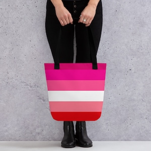 Borsa tote con bandiera dell&#39;orgoglio lesbico / Regalo per il mese dell&#39;orgoglio / Supporto LGBTQ Friendly