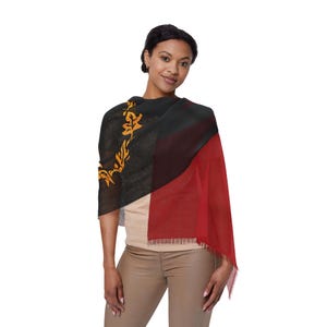Black American Heritage Flag Scarf for Black History Month, African American Pride Scarf, Ethnic Flag Neck Wrap, BHM Fashion