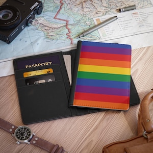 Passport Cover, LGBT Pride Flag Passport Holder, Rainbow Travel Wallet, LGBTQ+ Passport Case, Pride Accessories, Gay Pride Gift