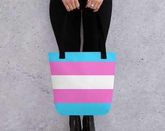 Transgender Pride Flag Tote Bag: LGBTQ Support Gift